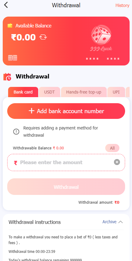 Raja Luck Withdraw